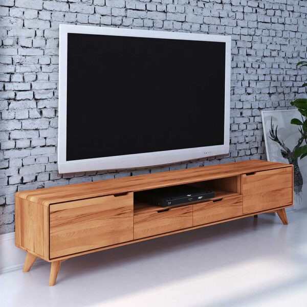 Basilicana TV Lowboard aus Kernbuche Massivholz 220 cm breit