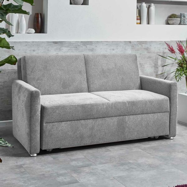 Brandolf Hochwertiges Schlafsofa in Silbergrau Faltmechanik