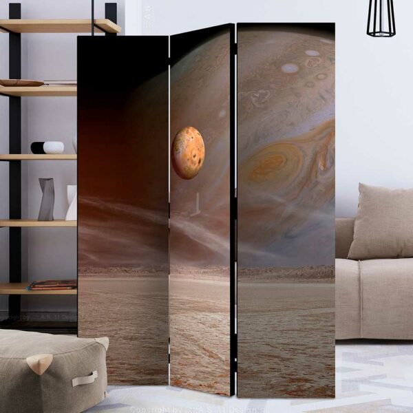 4Home Raum Trennwand mit Planeten Motiv Leinwand Füllung