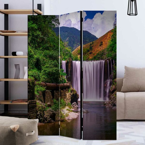 4Home Spanische Wand mit Wasserfall Motiv Leinwand Füllung