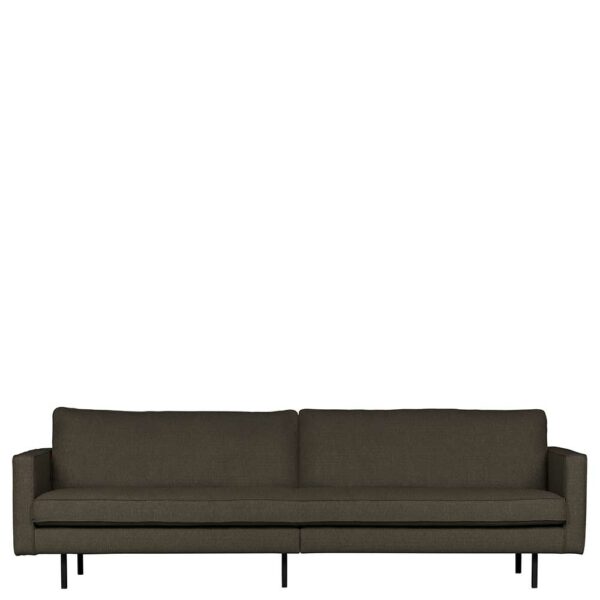 Basilicana 3er Sofa in Graubraun Webstoff Retrostil