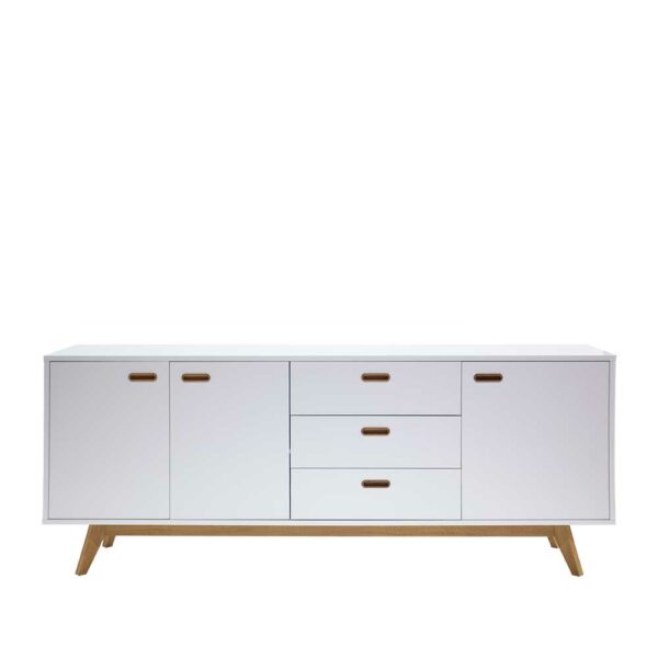 Doncosmo Sideboard in Weiß Eiche 200 cm breit