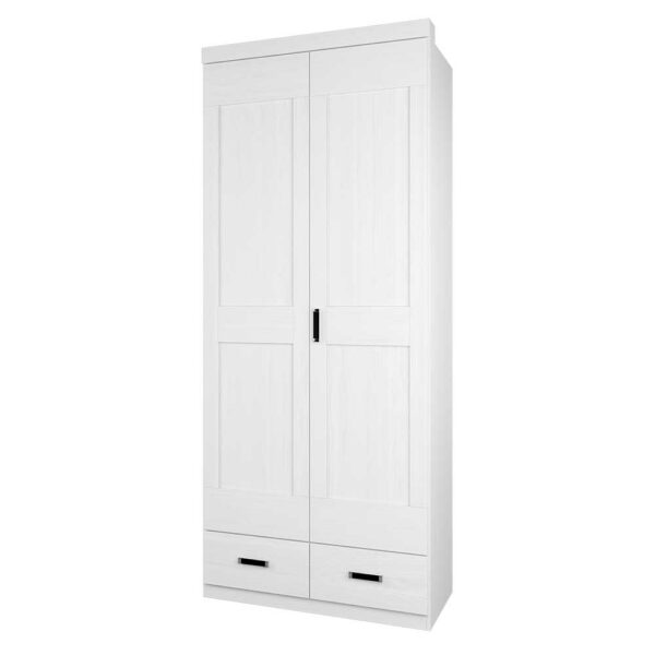 Nature Dream Weißer Kleiderschrank mit Pinie furniert 100 cm breit