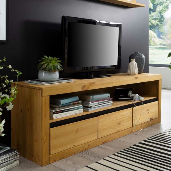 Basilicana TV Board aus Kiefer Massivholz 160 cm breit