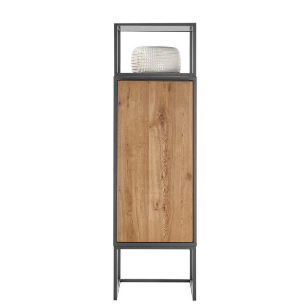 TopDesign Wohnzimmervitrine in Anthrazit und Wildeiche furniert 50 cm breit