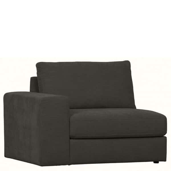 Basilicana 1 Sitzer Sofa Anthrazit Webstoff Armlehne links