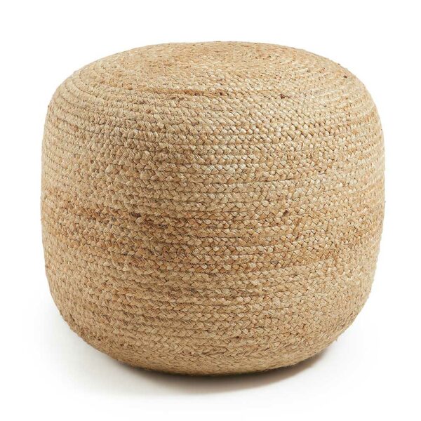 4Home Sitzpouf in Beige Jute Geflecht