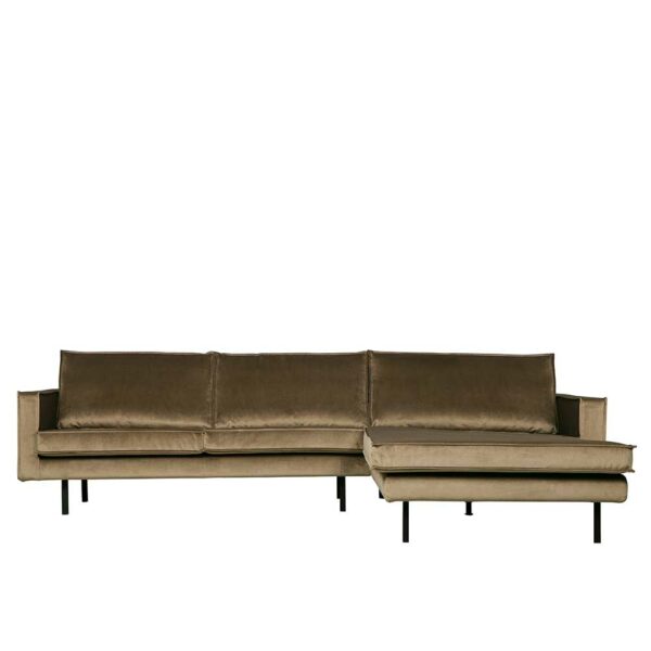 Basilicana Sofaecke in Taupe Samt 300 cm breit