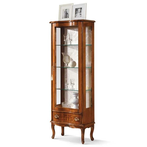 Basilicana Schrank Vitrine in Nussbaumfarben italienisches Design