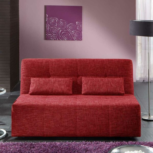 Brandolf 2 Personen Couchbett in Rot meliert Faltmechanik