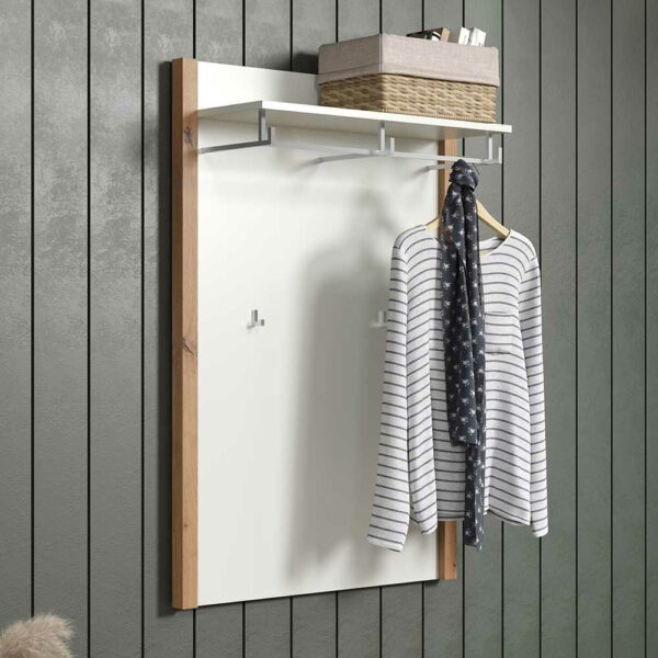 TopDesign Wandgarderobe Paneel im Skandi Design durchgehender Rückwand