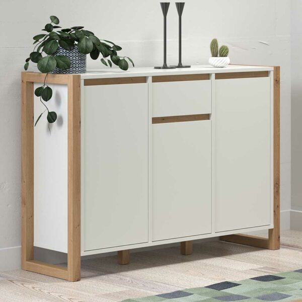 TopDesign Wohnzimmerkommode im Skandi Design 113 cm breit - 86 cm hoch