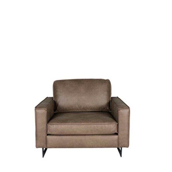 Möbel Exclusive Lounge Sessel in Taupe Microfaser Metall Bügelgestell in Schwarz