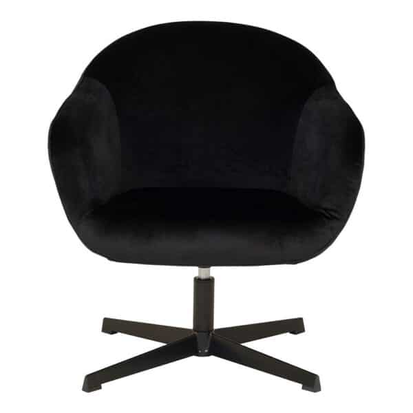 4Home Drehbarer Lounge Sessel in Schwarz Samt und Stahl