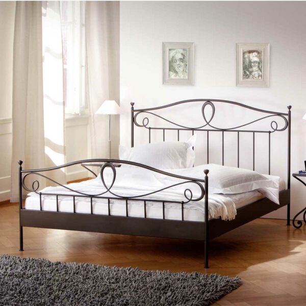 TopDesign Metallbett in Dunkelbraun orientalischen Look