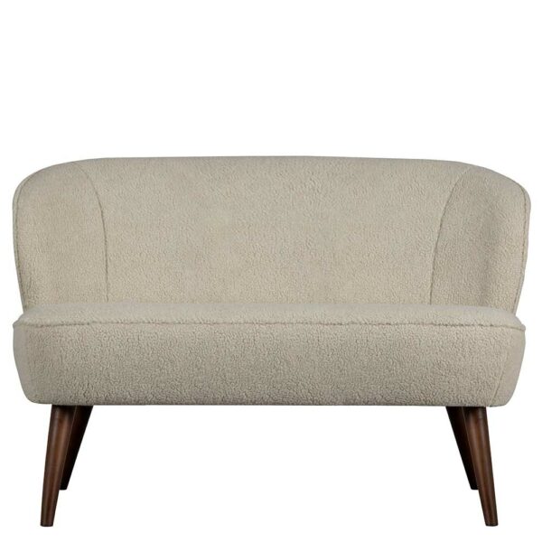 Basilicana Webplüsch Sofa in Offwhite zwei Sitzplätzen