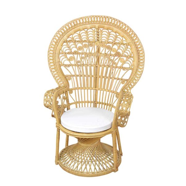 Möbel4Life Pfauenthron in Beige Rattan