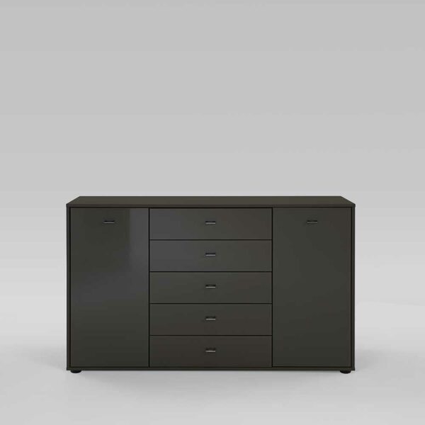 Franco Möbel Design Sideboard in Grau Braun Glas beschichtet