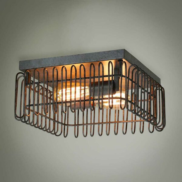 Rodario Industriestil Deckenlampe 35x35 cm Metalldraht