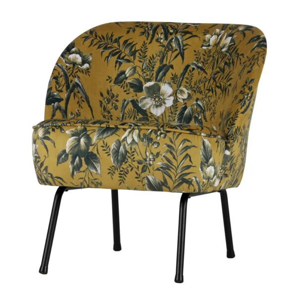 Basilicana Loungesessel in Gelb Bunt Blumenmuster