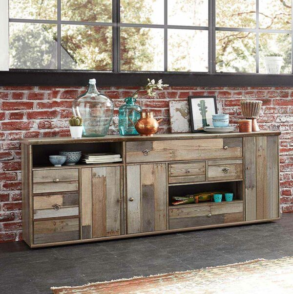 BestLivingHome Wohnzimmer Sideboard in Grau Treibholz Dekor