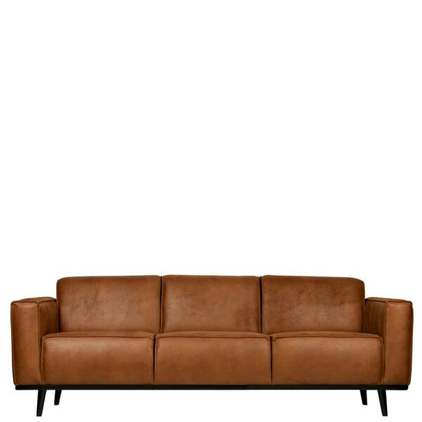 Basilicana 3 Sitzer Sofa in Cognac Braun Recyclingleder 230 cm breit