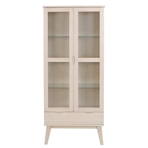 TopDesign Vitrine in Eiche White Wash teilmassiv 185 cm