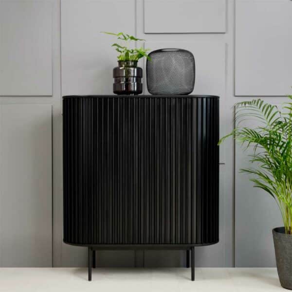 TopDesign Esszimmer Highboard in Schwarz Vierfußgestell aus Metall