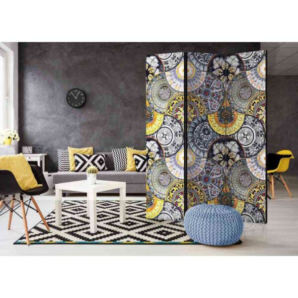 4Home Paravent Sichtschutz mit bunten Mandala Motiven modern