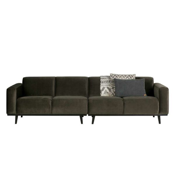 Basilicana Polstersofa in Dunkelgrün Webstoff Retro Design