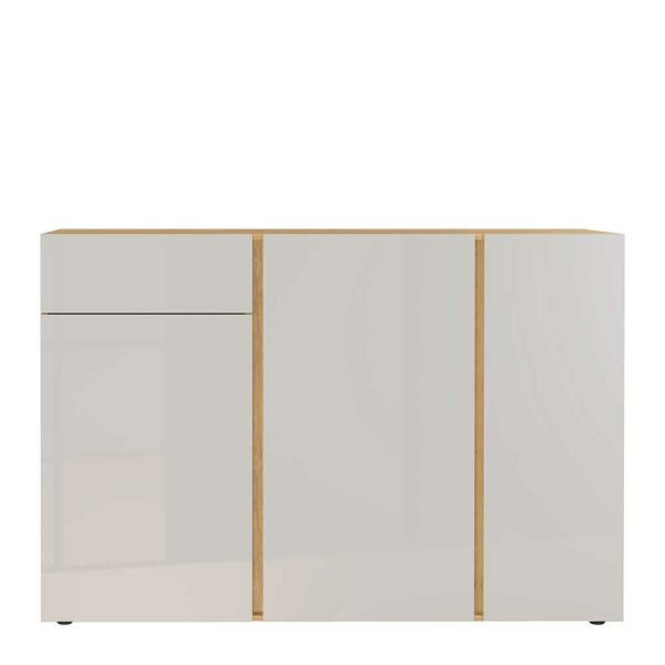 Möbel Exclusive Sideboard in Hellgrau und Wildeiche Optik 150 cm breit