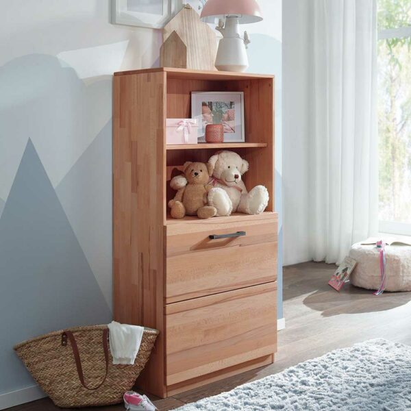 Basilicana Kinderzimmerregal aus Kernbuche Massivholz 65 cm breit