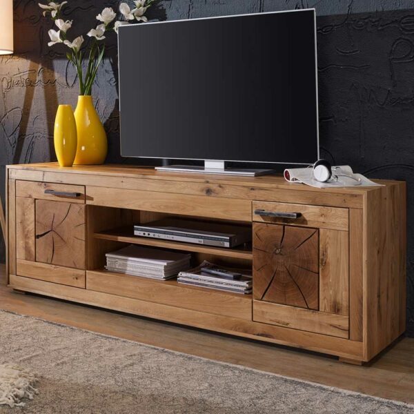 Basilicana TV Schrank aus Wildeiche Massivholz 200 cm breit