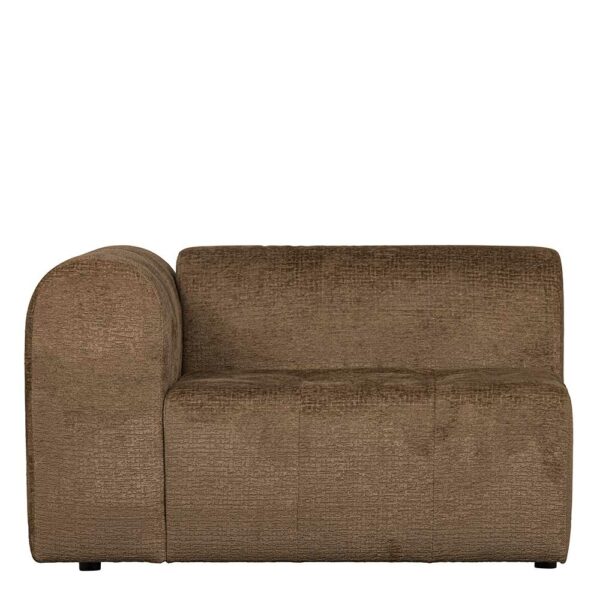 Basilicana Modulares Sofa mit Armlehne links Struktursamt Bezug hellbraun