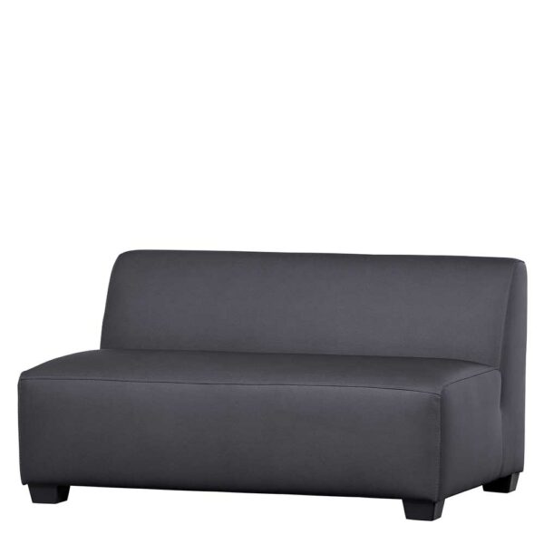 Basilicana Outdoor Zweier Sofa in Dunkelgrau 40 cm Sitzhöhe