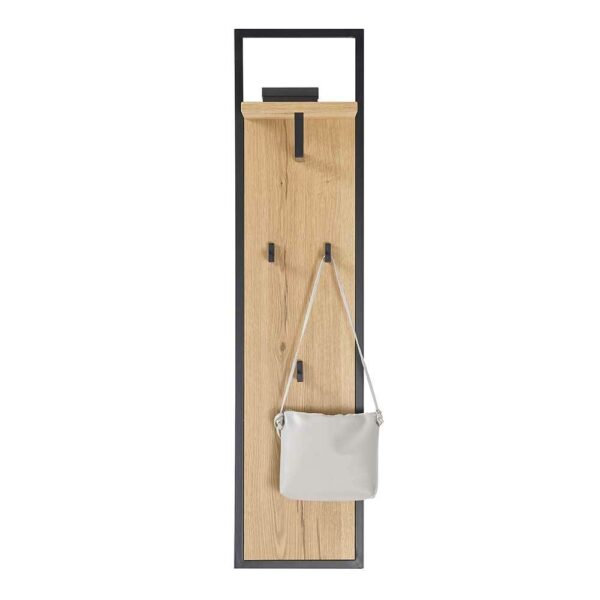 TopDesign Wandgarderobe in Eichefarben & Schwarz 125 cm hoch