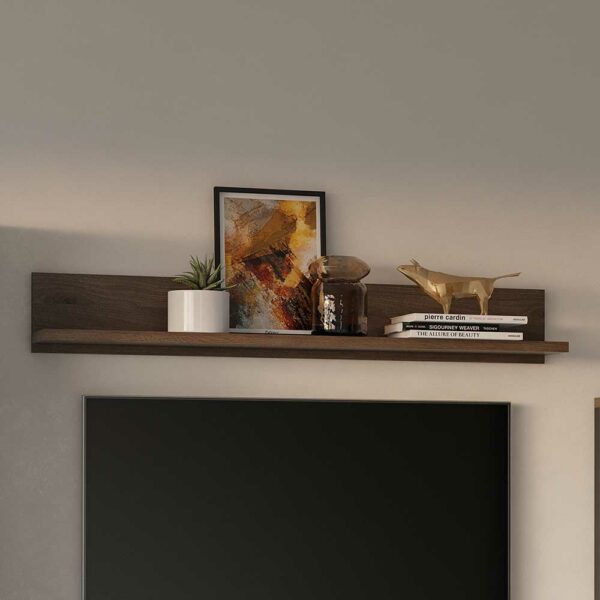 4Home Wohnzimmer Wandboard in Walnussfarben 147 cm breit - 24 cm tief