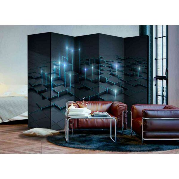 4Home Spanische Wand mit geometrischen Formen im Lichtschein modern