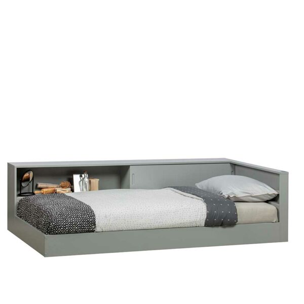 Basilicana Singlebett in Beton Grau Kiefer Massivholz