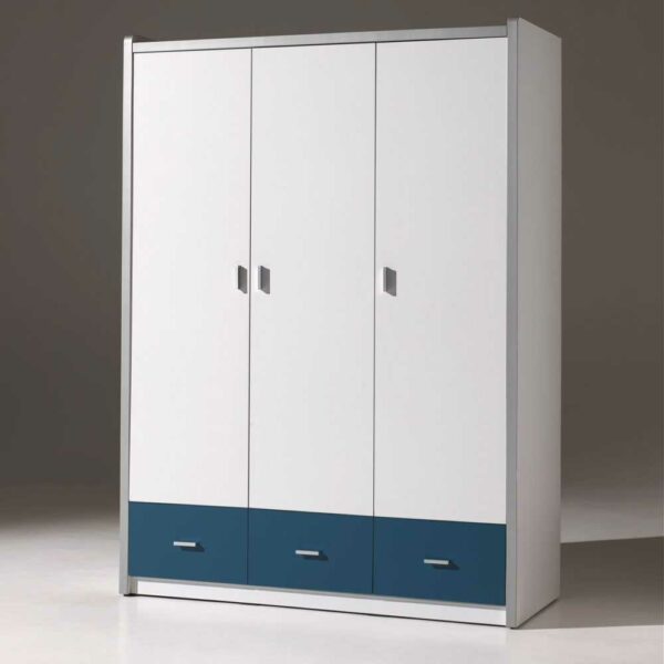 4Home Kleiderschrank mit blauen Schubladen Blau