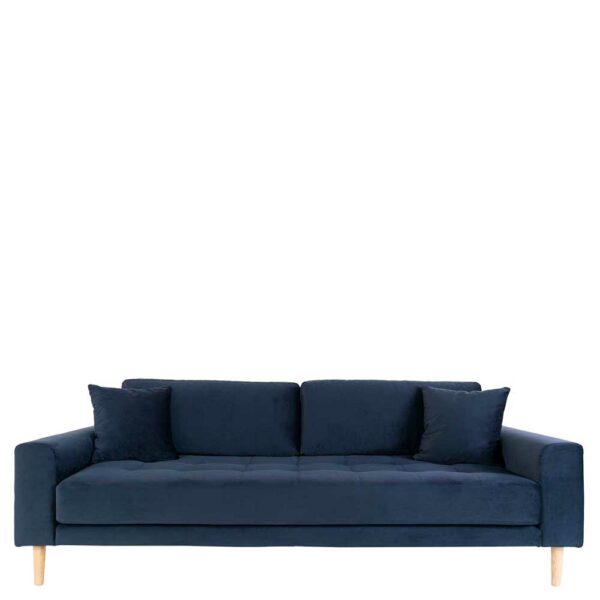 4Home Einzelsofa Dunkelblauer Samtbezug Skandi Design