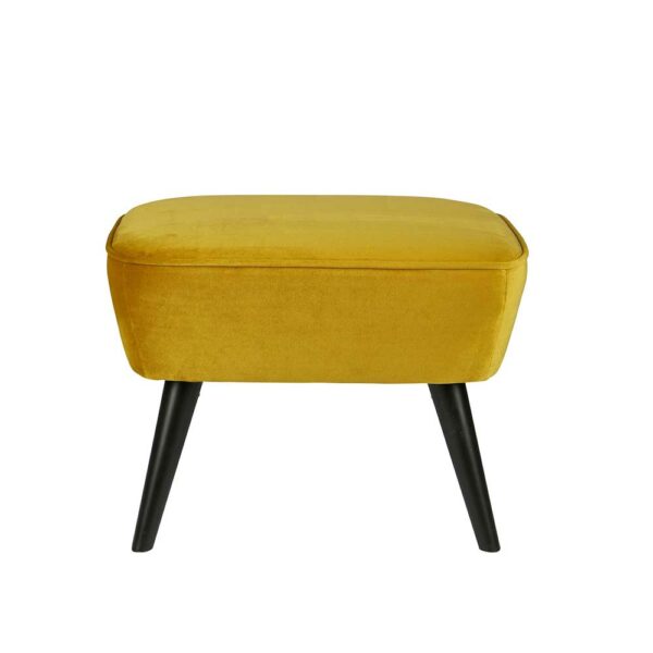 Basilicana Retro Hocker in Gelb Stoff