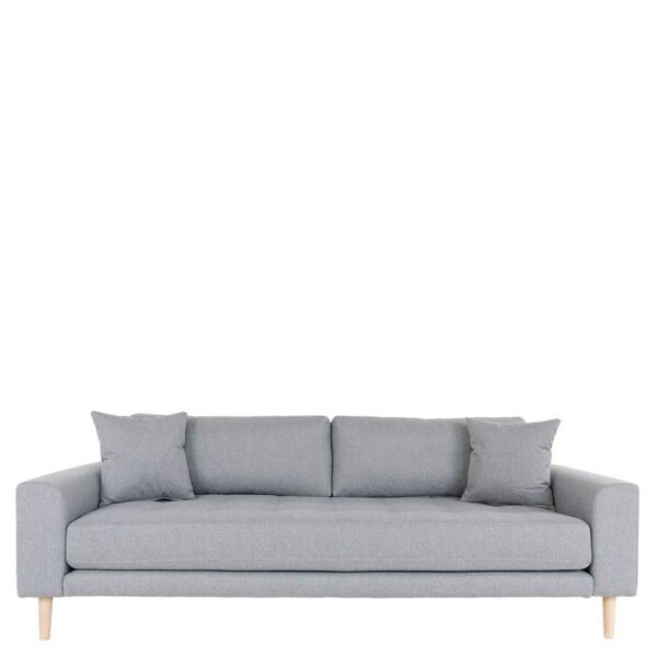 4Home Hellgraues Dreisitzer Sofa im Skandi Design 210 cm breit