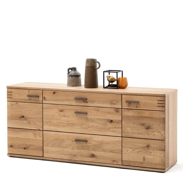 TopDesign Wohnzimmer Sideboard in Balkeneiche Bianco furniert 180 cm breit