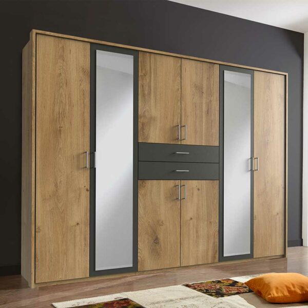 Star Möbel Großer Kleiderschrank in modernem Design Breite 270 cm