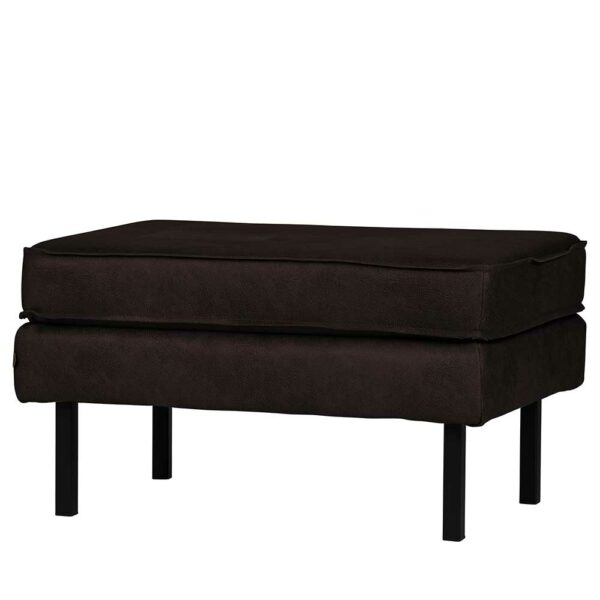 Basilicana Couchhocker in Schwarz Recyclingleder Retro Look