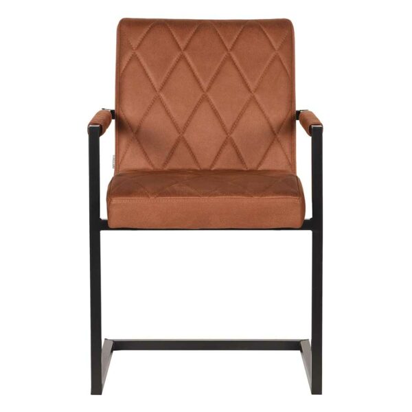 Möbel Exclusive Freischwingerstuhl in Cognac Braun 50 cm Sitzhöhe