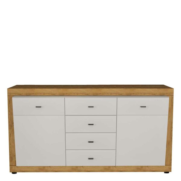 Natura Classico Sideboard in Wildeichefarben und Weiß Hochglanz 160 cm breit