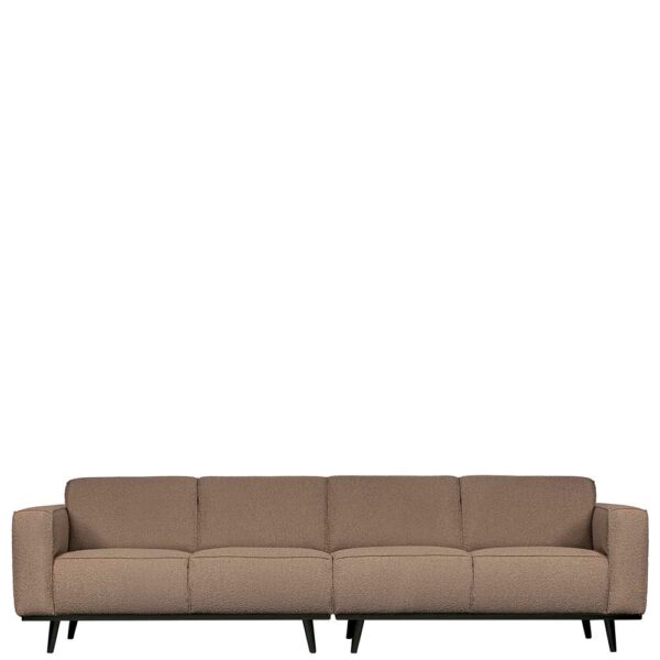 Basilicana Dreisitzer Sofa in Hellbraun Stoff Federkern