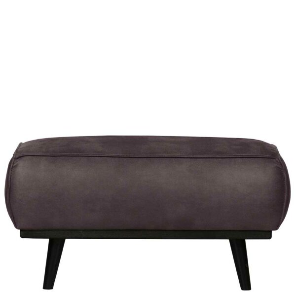 Basilicana Hocker in Grau Recyclingleder 80 cm breit